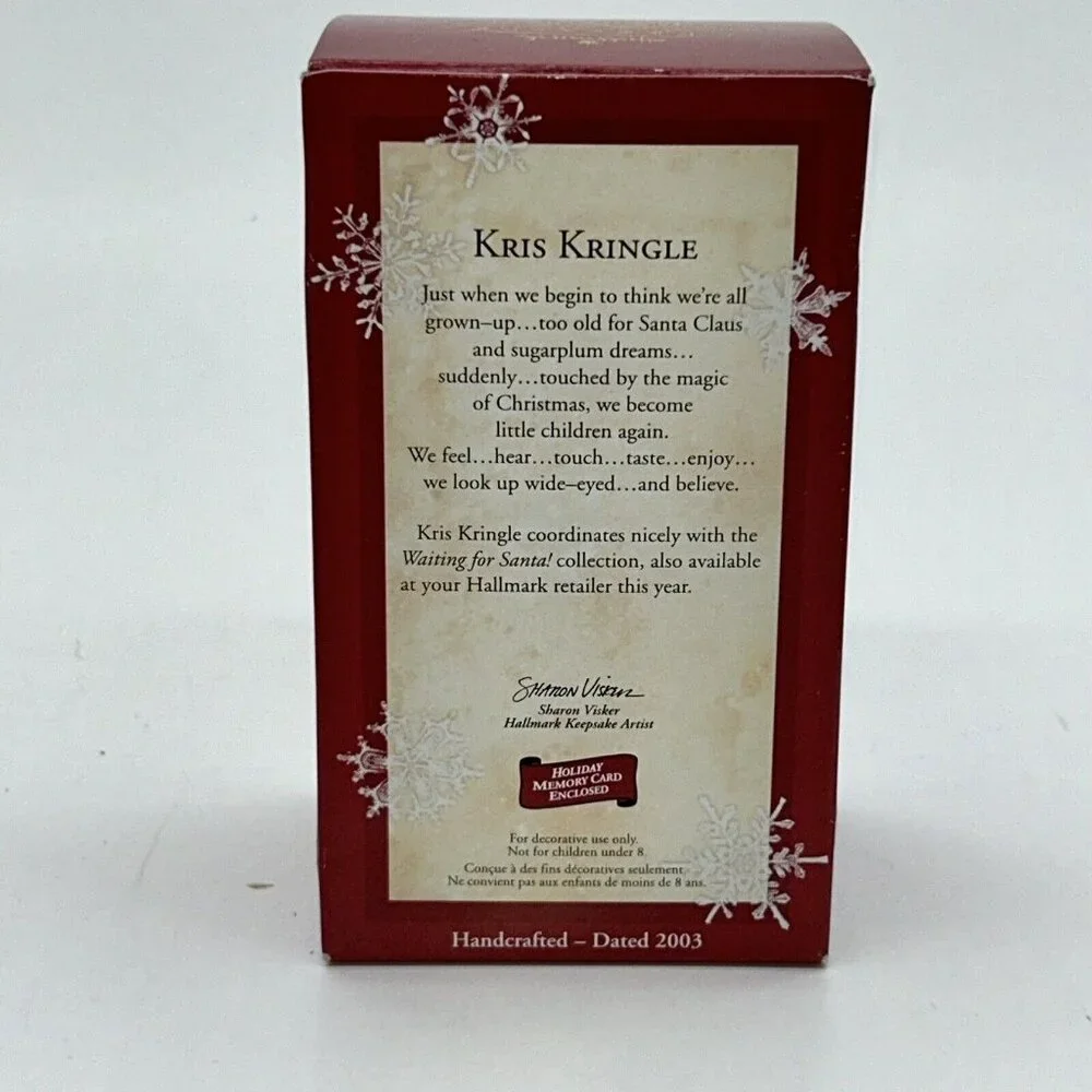 Hallmark 2003 Keepsake Ornament Kris Kringle Santa Claus Holiday Decor‎